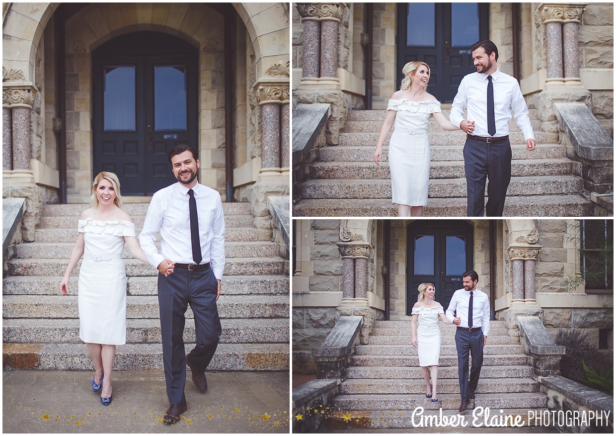 blue mod 50's inspired elopement 