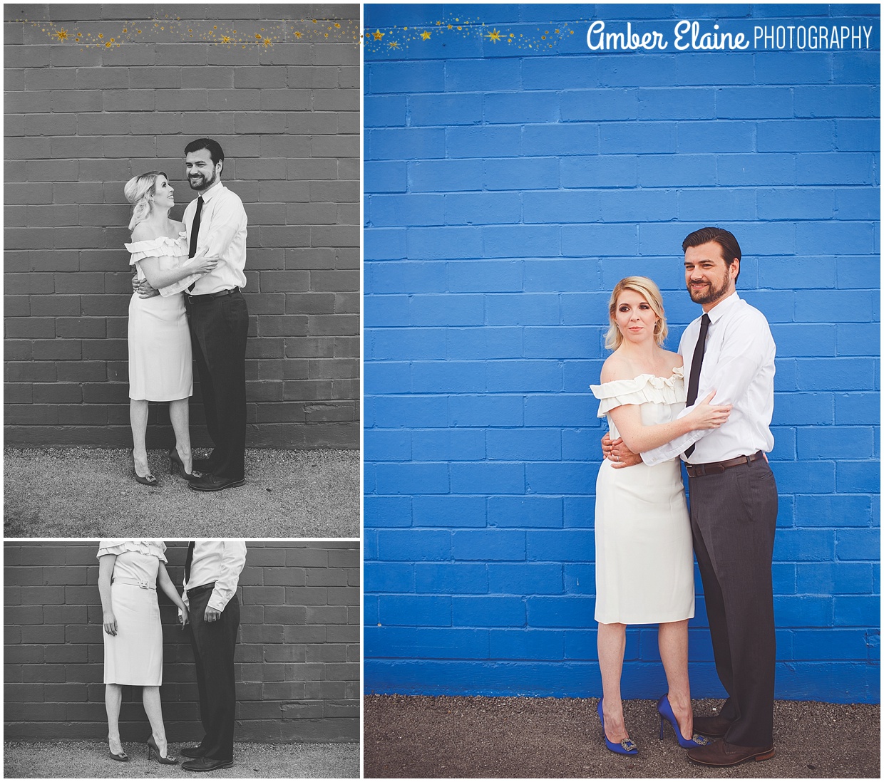 blue mod 50's inspired elopement 