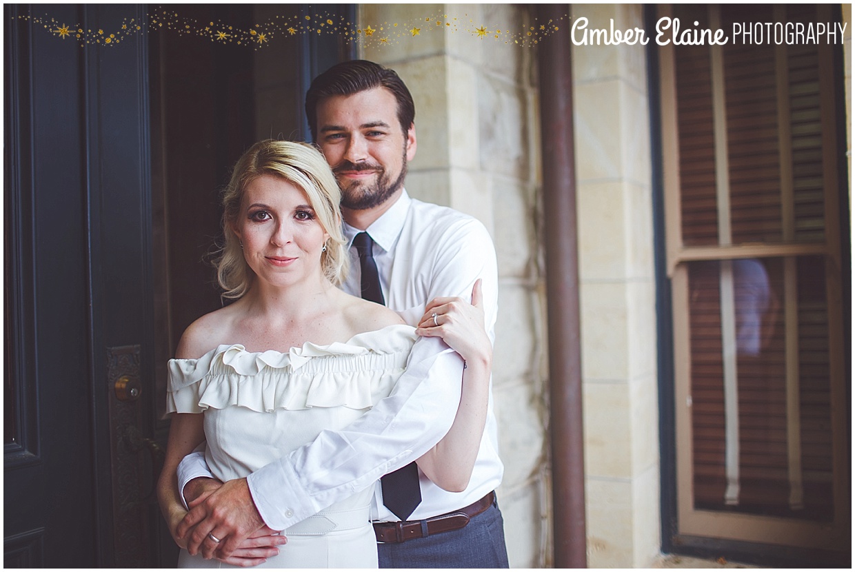 blue mod 50's inspired elopement 