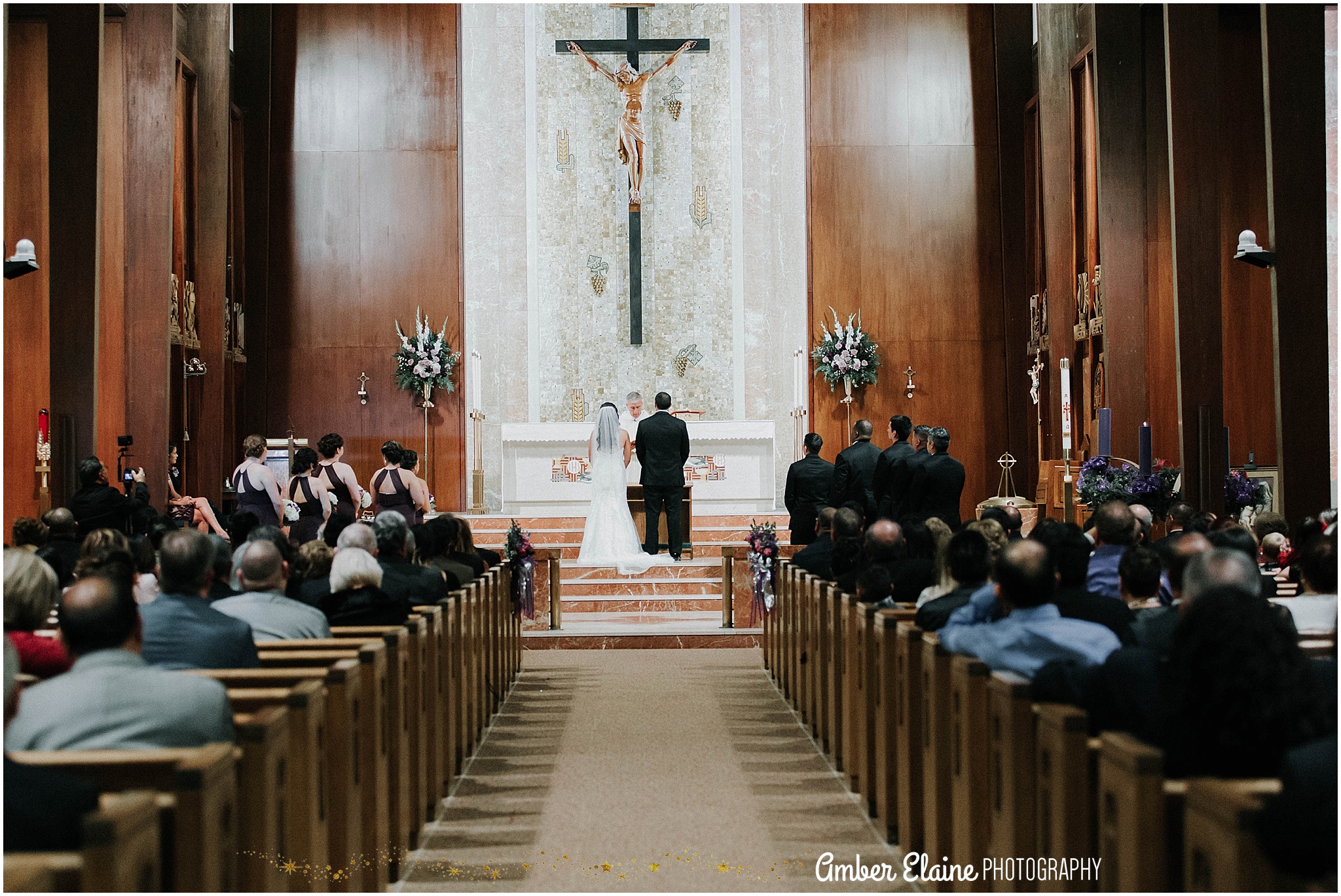 purple winter catholic wedding Victoria Texas