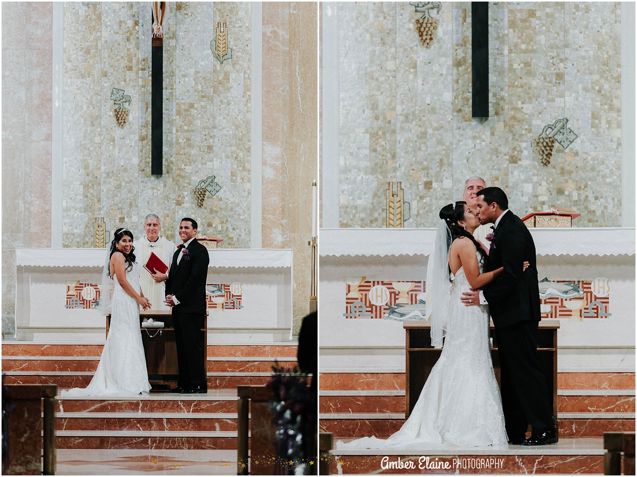 purple winter catholic wedding Victoria Texas