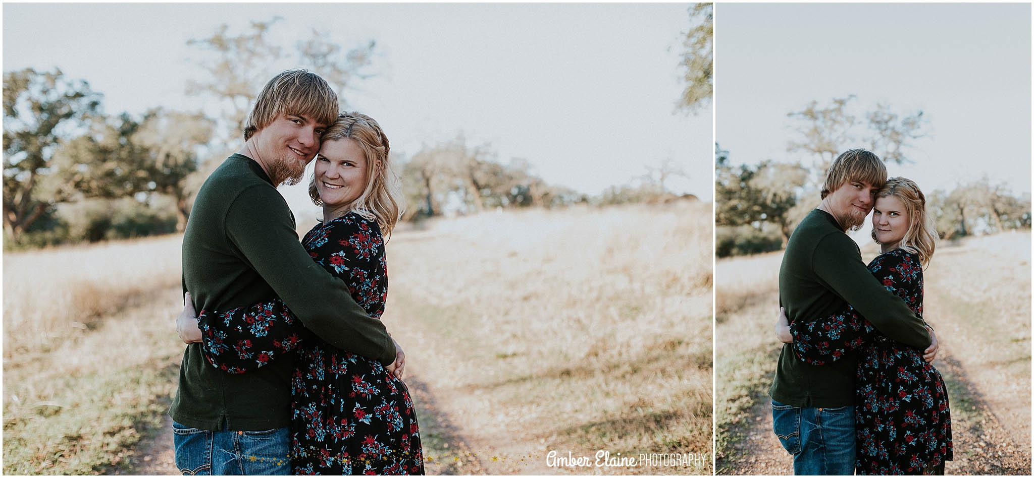 rustic engagement photos with dogs