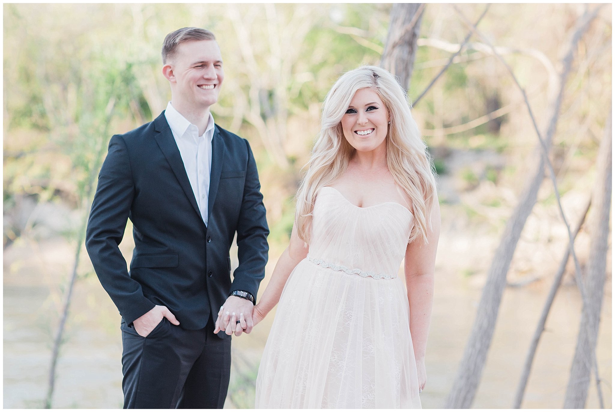 light and airy texas engagement