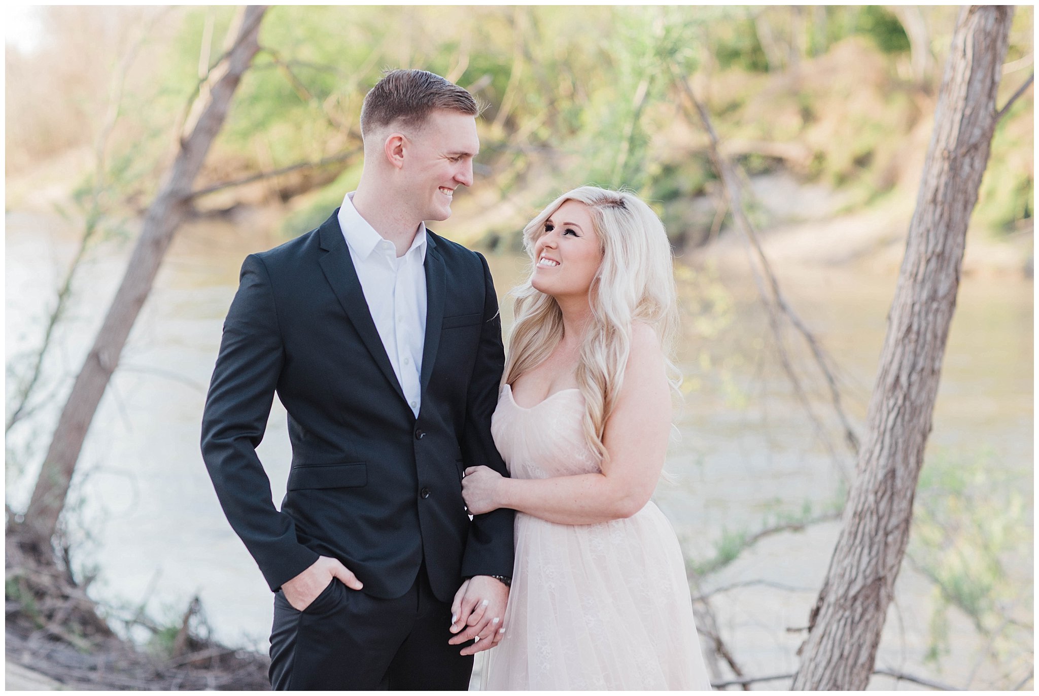 light and airy texas engagement